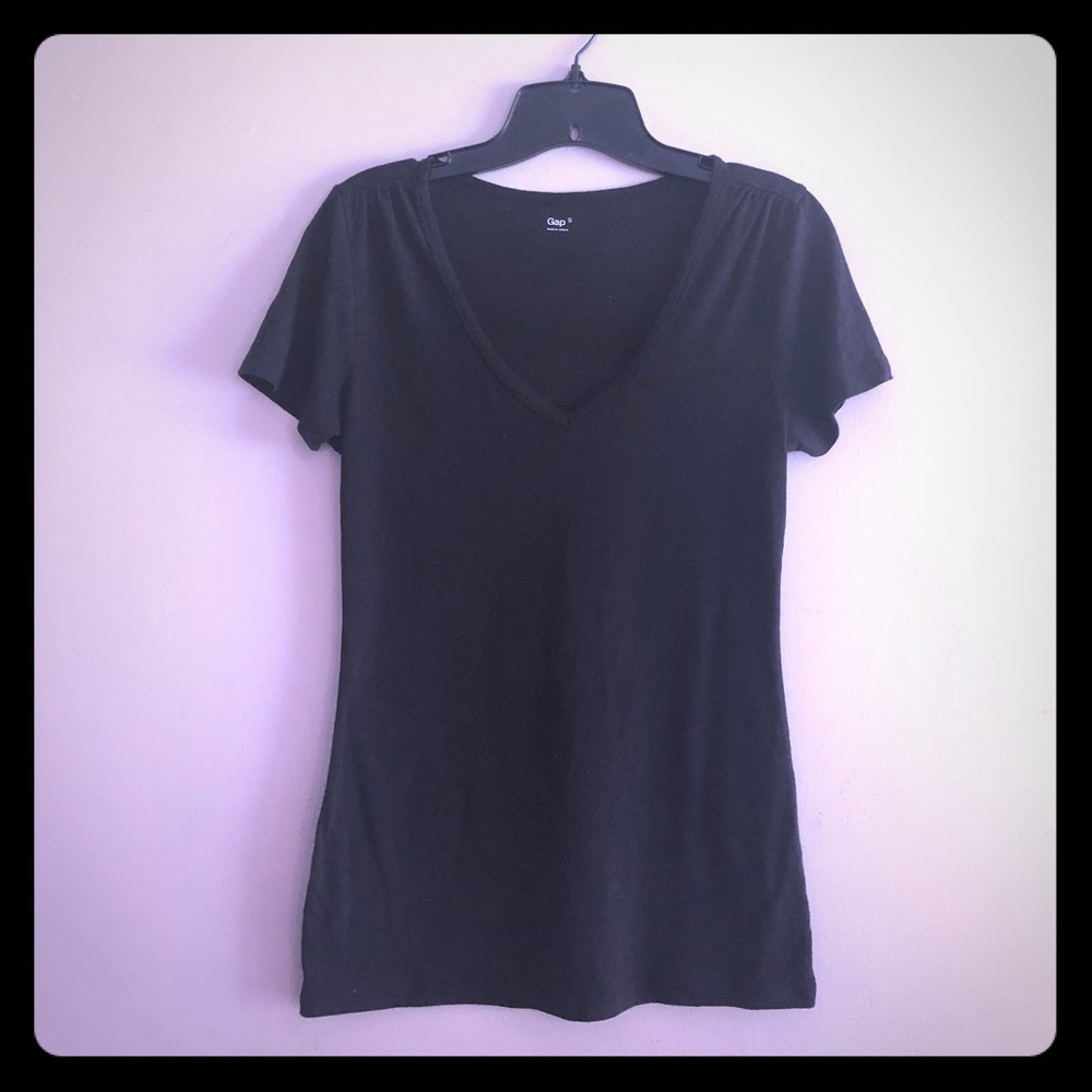 Black V-neck T-shirt
